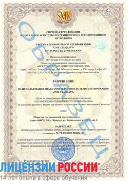 Образец разрешение Железногорск Сертификат ISO 50001